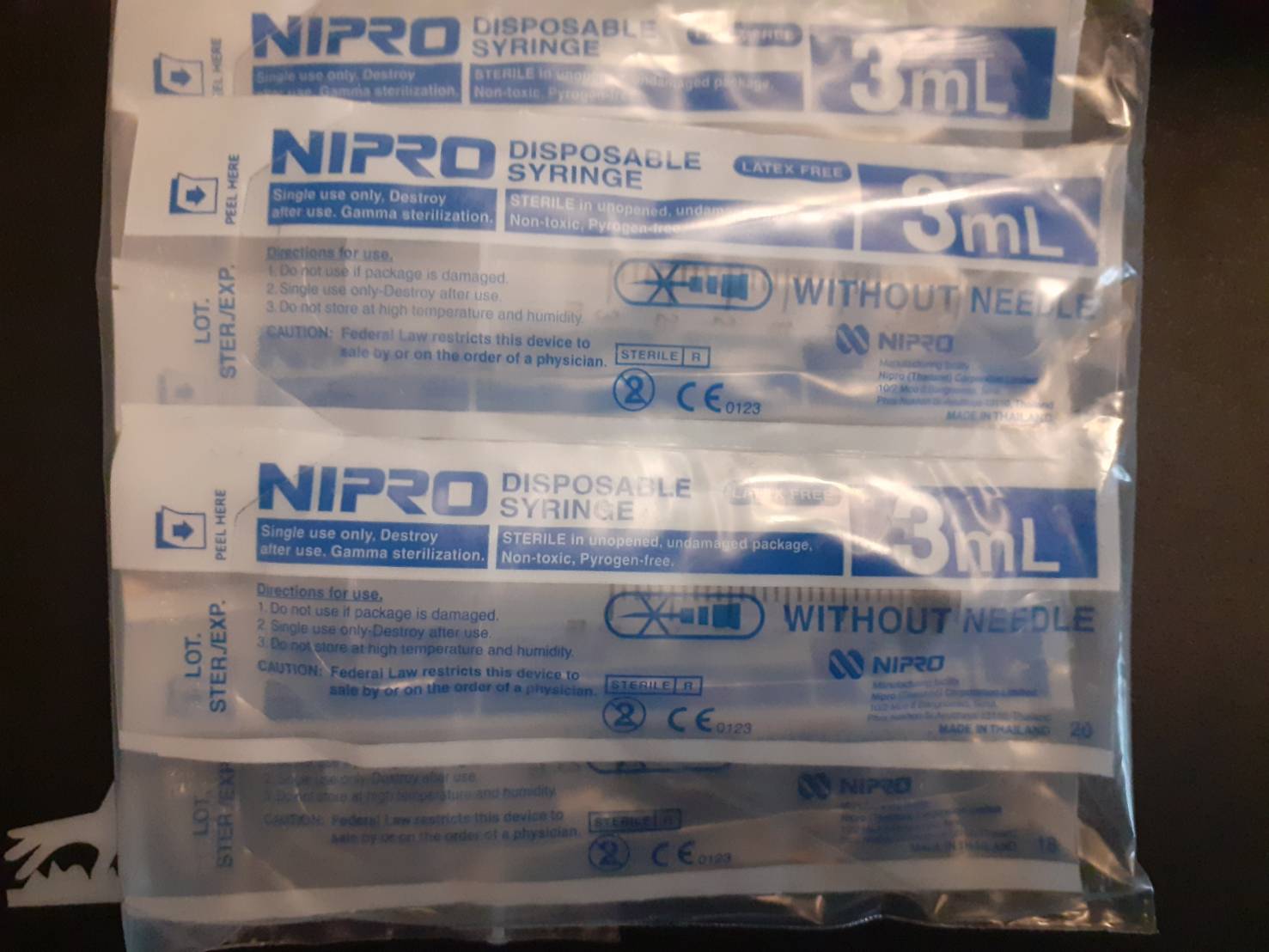 NIPRO 1ml Syringes x 10 needle not included - Image 3